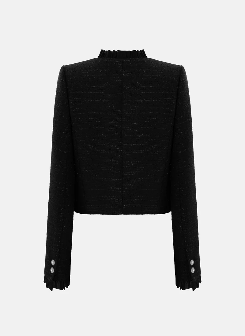 Lichi  Single-breasted tweed jacket with ruffles for Women | Best Price UAE