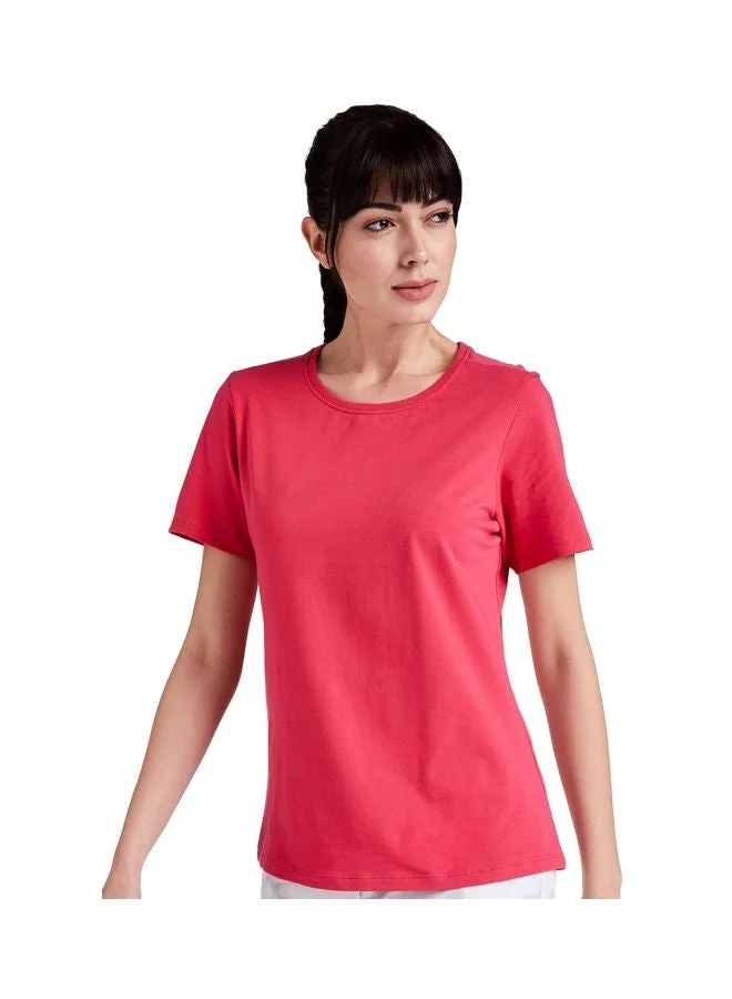 JOCKEY 1515 Women Super Combed Cotton Elastane Stretch Regular Fit Solid Round Neck Half Sleeve T Shirt