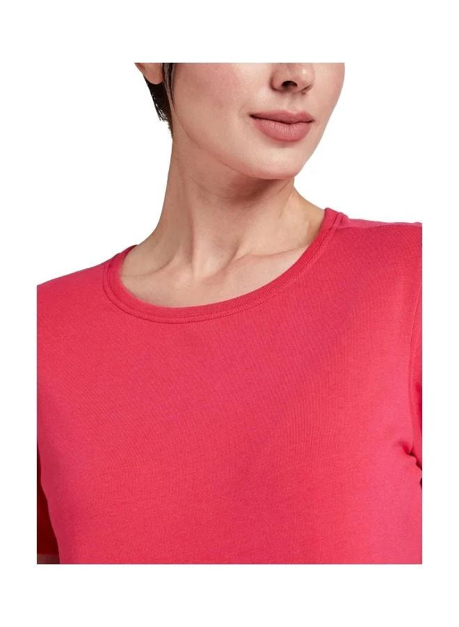 Jockey RUBY 1515 Women Super Combed Cotton Elastane Stretch Regular Fit Solid Round Neck Half Sleeve T Shirt for Women | Best Price UAE