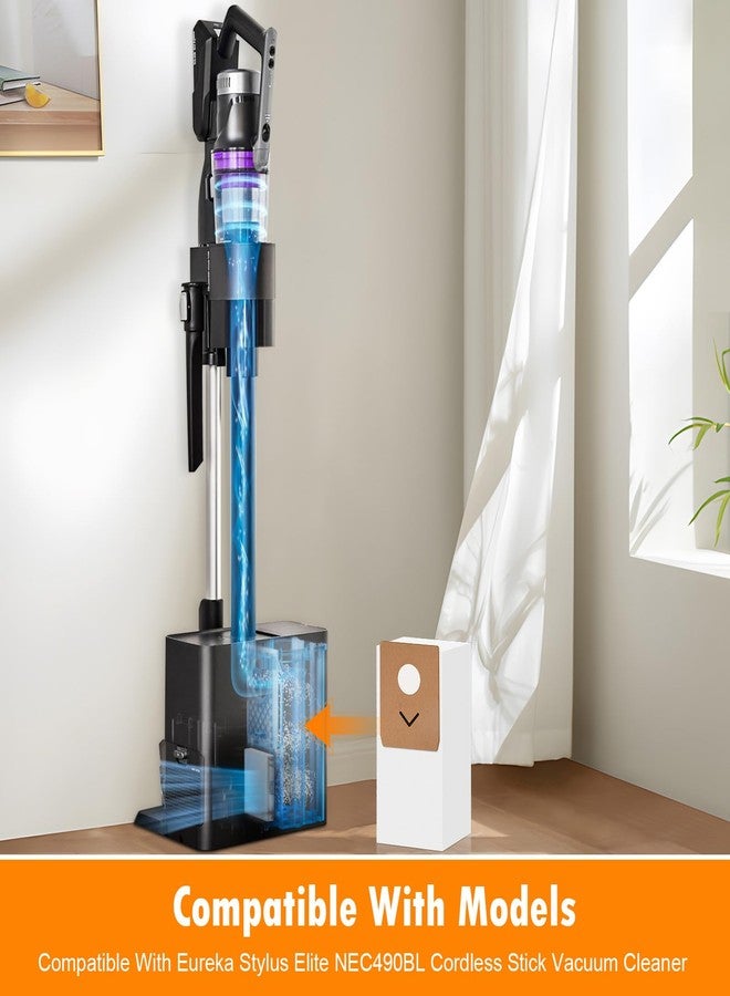 AnDongo عبوة من 10 أكياس غبار لمكنسة كهربائية لاسلكية Eureka Stylus Elite NEC490BL NEC490SE، كيس غبار بديل بسعة كبيرة 3 لتر - Image 2