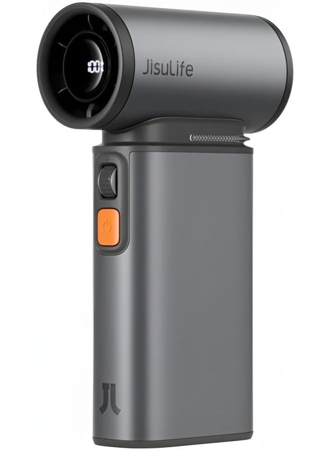 JISULIFE Handheld Fan Ultra2, 9000mAh Max 25 Hrs, 5 IN 1, 100 Speed Turbo Fan Rechargeable 18W Power Bank with Flashlight, Metal Shell Multi-Function Travel Essentials Gifts for Men,Women - Image 1
