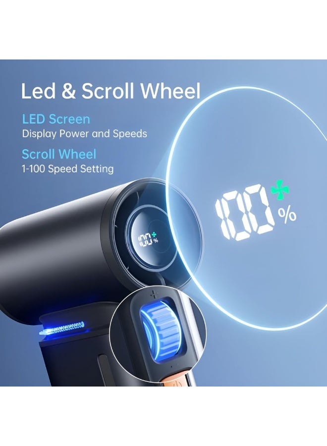 JISULIFE Handheld Fan Ultra2, 9000mAh Max 25 Hrs, 5 IN 1, 100 Speed Turbo Fan Rechargeable 18W Power Bank with Flashlight, Metal Shell Multi-Function Travel Essentials Gifts for Men,Women - Image 3