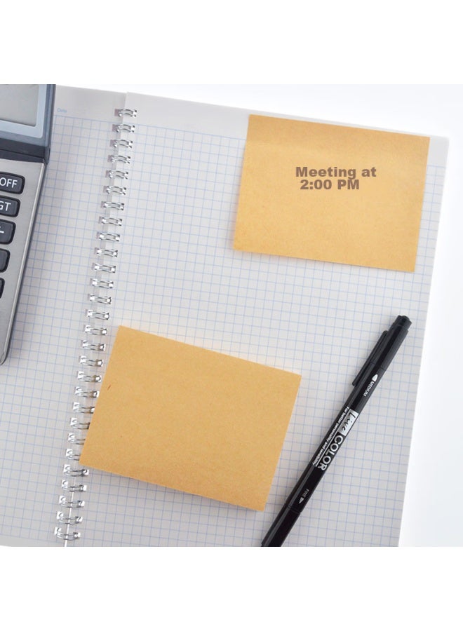 Stickn 100 Sheets 76X101Mm Kraft Paper Sticky Notes, Memo Pads, Notepads, 31093 - Image 3