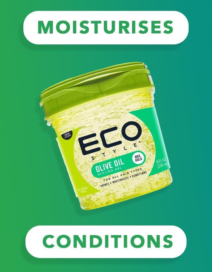 Generic Eco Olive Oil Hair Styling Gel 340ml for All Hair Types Silicone Free