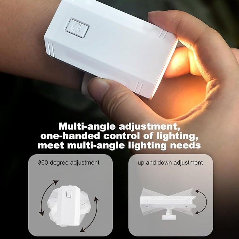 Rechargeable Wrist Light Flashlight 3 Color Dimmable Multi Angle Adjustable Band - Image 5
