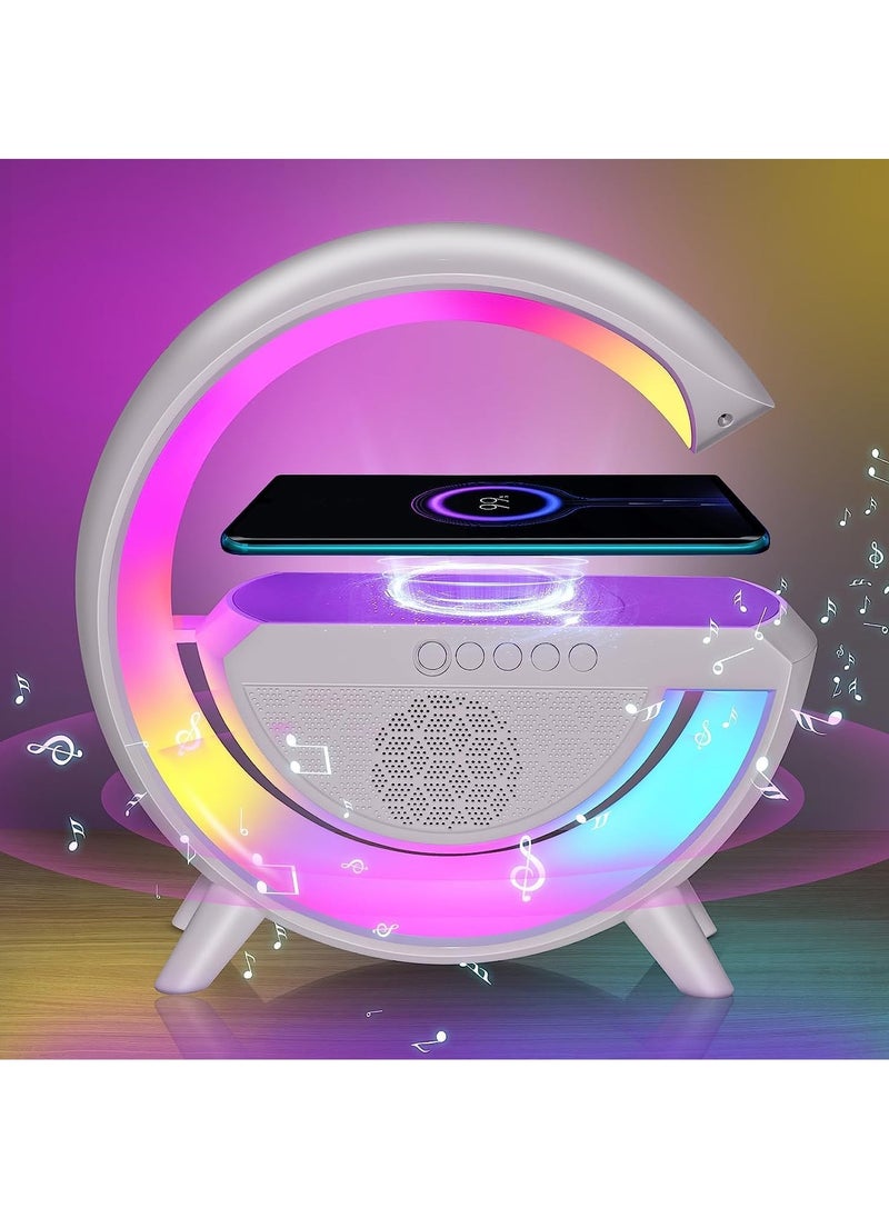 DubaiGallery Table Lamp with Wireless Charger, Ambient Lighting with Bluetooth Speakers,RGB Atmosphere Lamp Color Changing Mood Light for Bedroom, Room Decor, Gift, Party  - Image 3