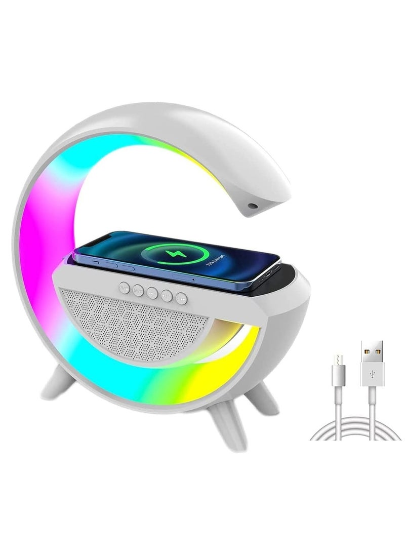 DubaiGallery Table Lamp with Wireless Charger, Ambient Lighting with Bluetooth Speakers,RGB Atmosphere Lamp Color Changing Mood Light for Bedroom, Room Decor, Gift, Party  - Image 2