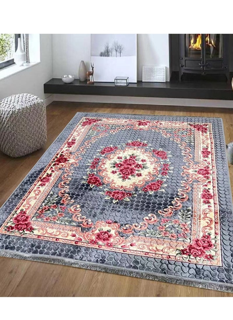 Stargold Portable Premium Carpet, High-Quality Premium Polyester Fabric, Foldable, Floral Design Carpets, Daily Use And Travel 180x200cm 