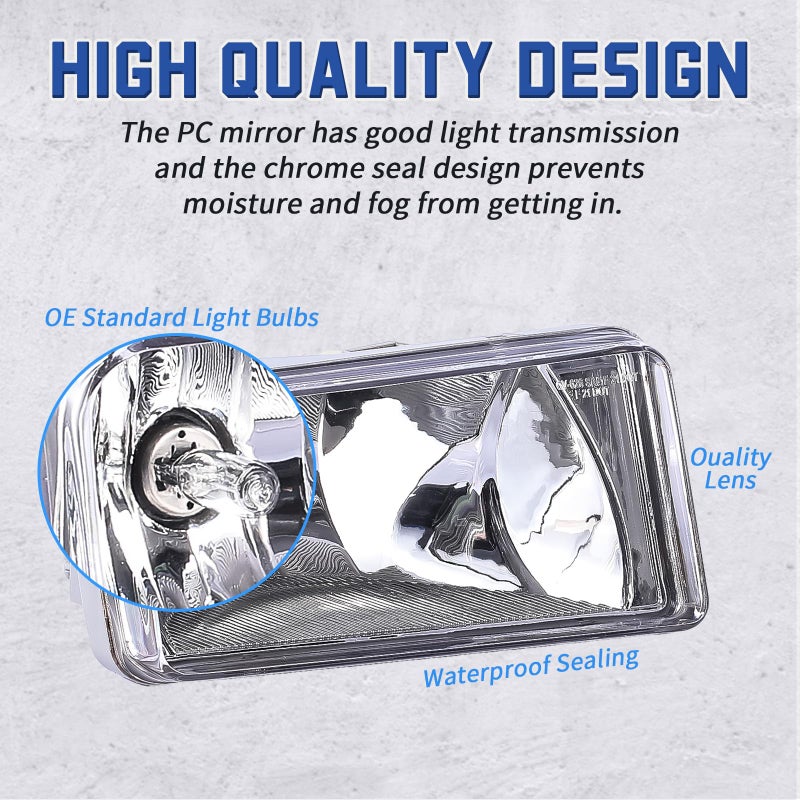 VPIMOZO Fog Lights Clear Lens Compatible with 2007 2008 2009 2010 2011 2012 2013 2014 Chevy Silverado 07-13 Avalanche/Suburban 07-15 Tahoe 2015 Suburban With Bulbs Fog light kit 1 Pair - Image 2