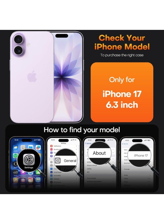 جراب لهاتف iPhone 17، مضاد للاصفرار مع واقي شاشة، جراب هاتف نحيف مقاوم للصدمات بدرجة عسكرية لهاتف iPhone 17، شفاف - Image 5