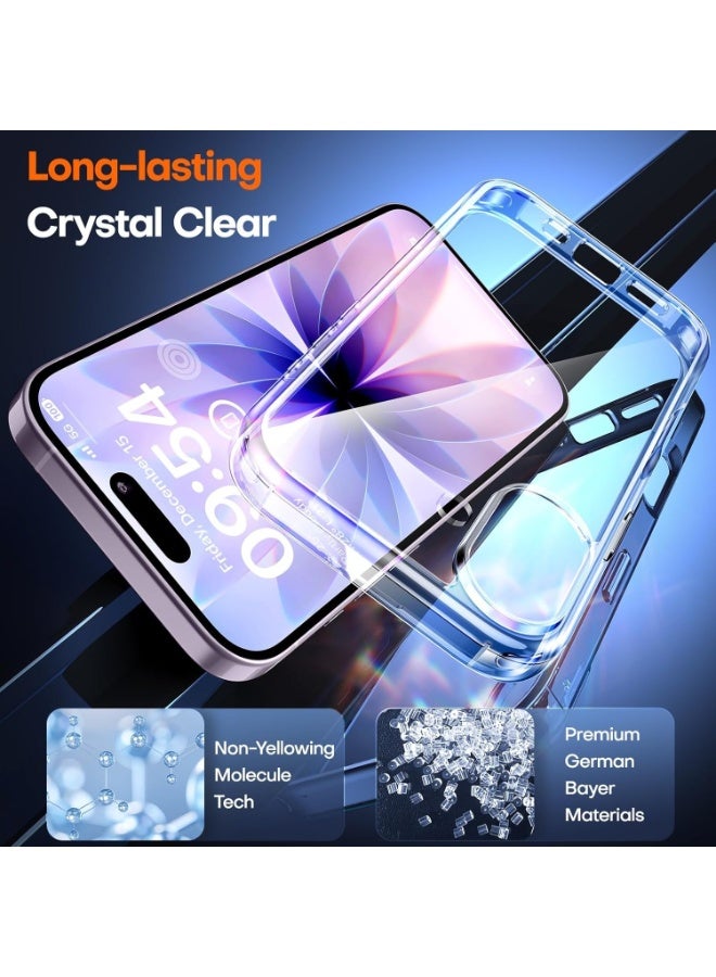 جراب لهاتف iPhone 17، مضاد للاصفرار مع واقي شاشة، جراب هاتف نحيف مقاوم للصدمات بدرجة عسكرية لهاتف iPhone 17، شفاف - Image 3