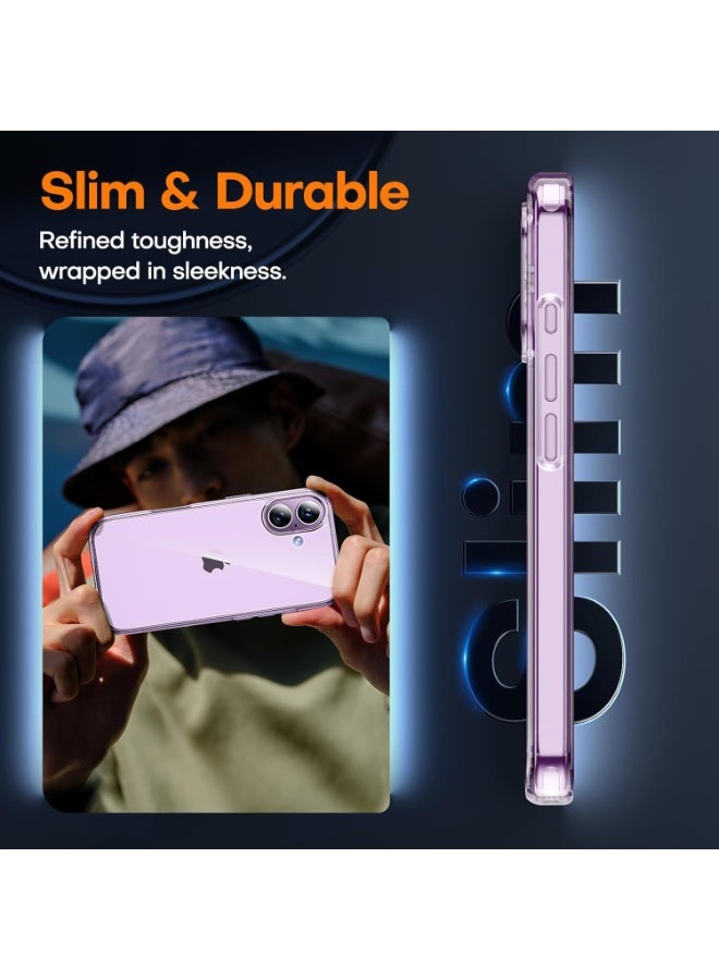 جراب لهاتف iPhone 17، مضاد للاصفرار مع واقي شاشة، جراب هاتف نحيف مقاوم للصدمات بدرجة عسكرية لهاتف iPhone 17، شفاف - Image 2
