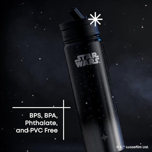 JoyJolt Stainless Steel 22 oz Star Wars Water Bottle with Straw Lid BPAFree Sports and Travel Vacuum Insulated Water Bottle Destination Collection Death Star Bottle Star Wars Gifts - Image 3