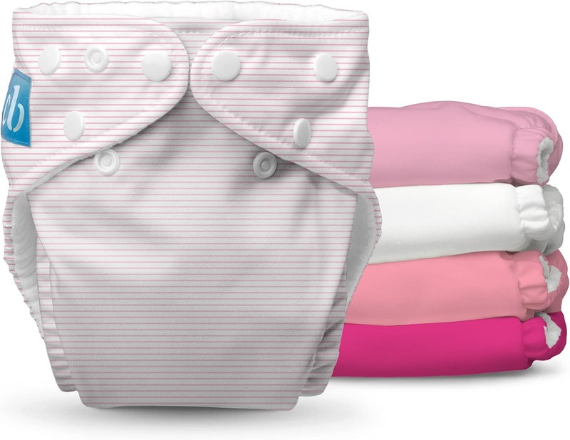 Charlie Banana Cloth Diapers Reusable Washable Adjustable One Size Diaper for Babies and Toddlers with Absorbent Inserts  Pastel Pink 5 Pack - Image 1