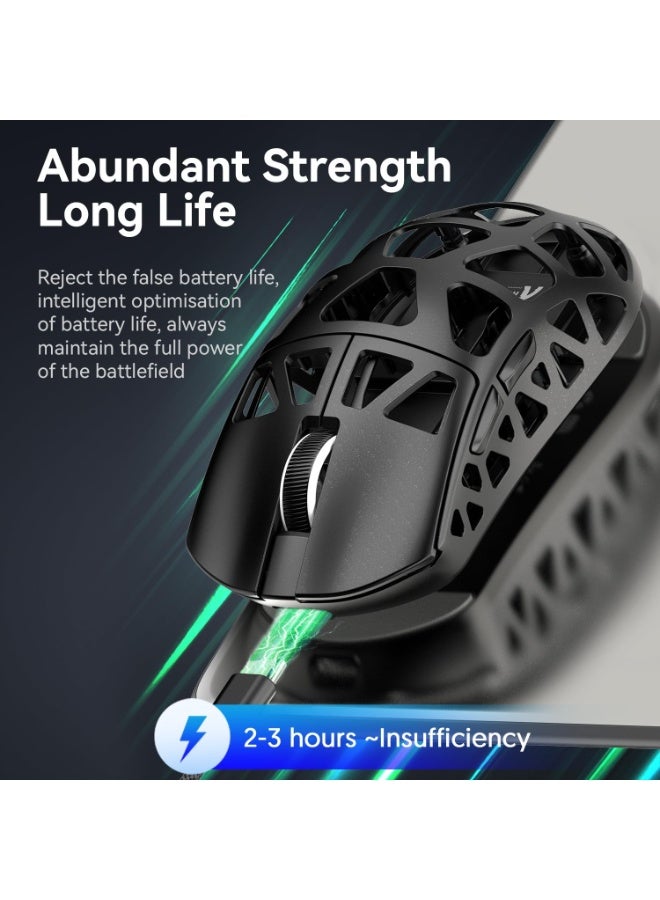 هجوم القرش ماوس ألعاب لاسلكي R3 خفيف الوزن مصنوع من سبائك المغنيسيوم، وزن 46 جرام، يدعم تقنية البلوتوث/2.4 جيجاهرتز/سلكي، معدل استطلاع لاسلكي 8000 هرتز، فئران PAW3395 قابلة للبرمجة بدقة 26 ألف نقطة في البوصة، مزودة بمستشعر بصري لنظامي ويندوز وماك - Image 5