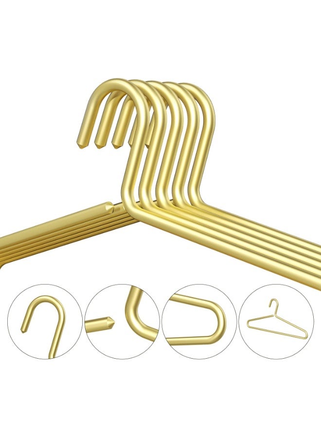 Peachjoy 6 Pieces Matte Gold Aluminum Hangers, 17" Premium Non-Slip Suit Hangers - Heavy Duty Luxury Closet Organizer for Jackets, Dresses, Coats - Image 4