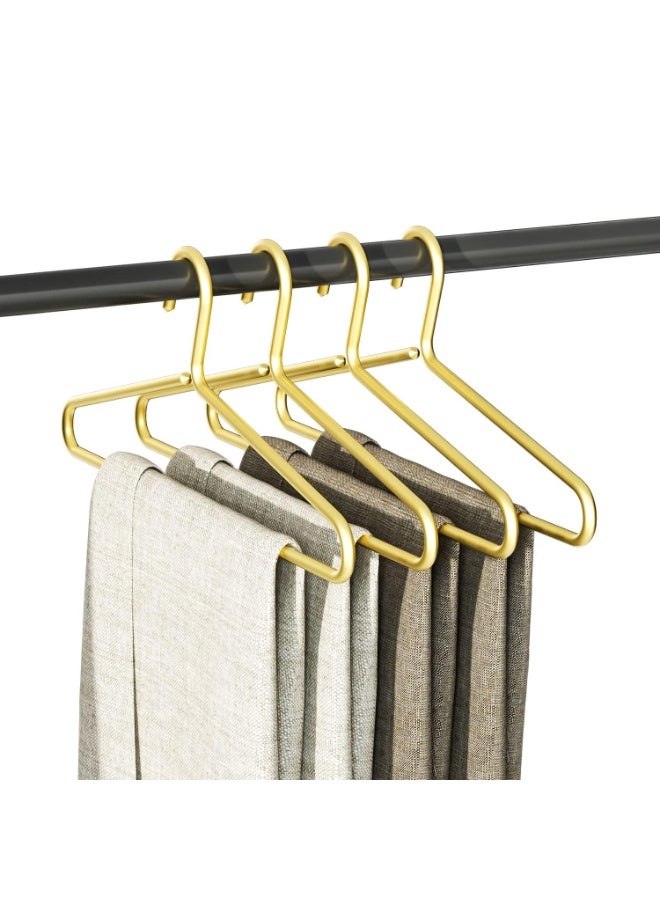 Peachjoy 6 Pieces Matte Gold Aluminum Hangers, 17" Premium Non-Slip Suit Hangers - Heavy Duty Luxury Closet Organizer for Jackets, Dresses, Coats - Image 3