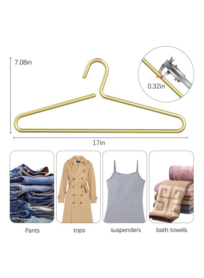 Peachjoy 6 Pieces Matte Gold Aluminum Hangers, 17" Premium Non-Slip Suit Hangers - Heavy Duty Luxury Closet Organizer for Jackets, Dresses, Coats - Image 2
