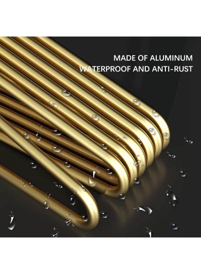 Peachjoy 6 Pieces Matte Gold Aluminum Hangers, 17" Premium Non-Slip Suit Hangers - Heavy Duty Luxury Closet Organizer for Jackets, Dresses, Coats - Image 5