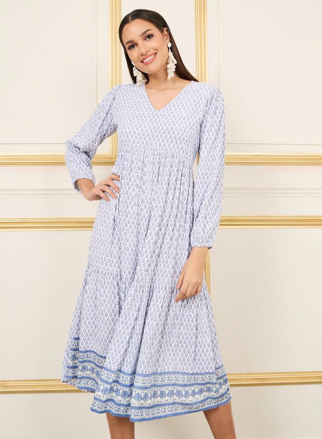 ستايلي فستان بطبعات متعدد الطبقات - Image 1