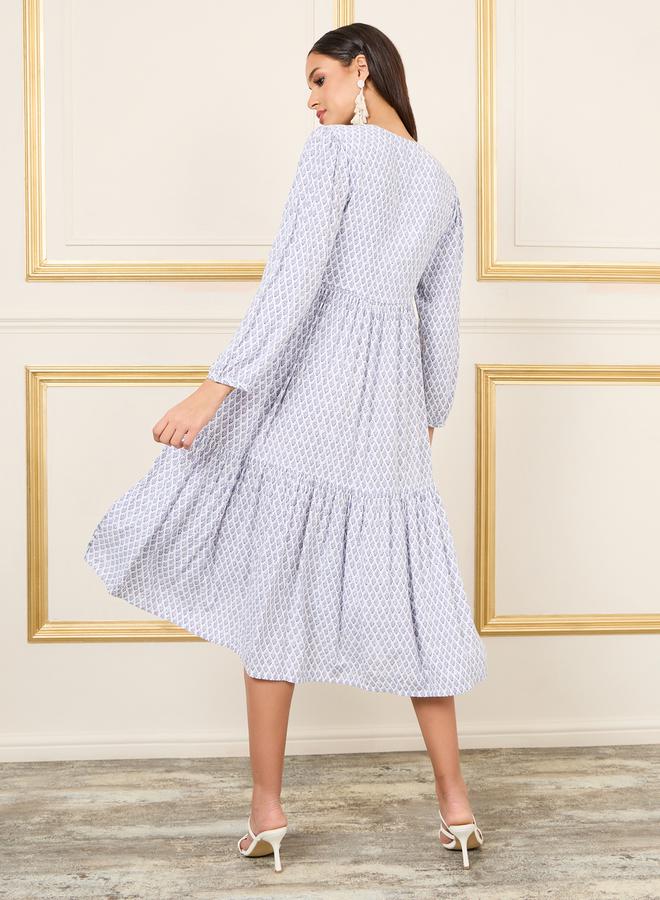 ستايلي فستان بطبعات متعدد الطبقات - Image 4