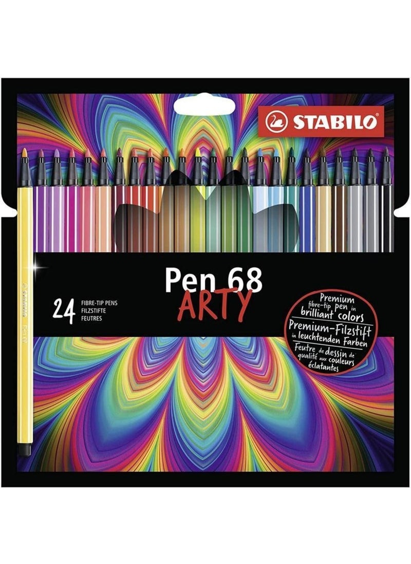 STABILO Pen 68 Arty Felt Tip Pen Set of 24  - Image 1