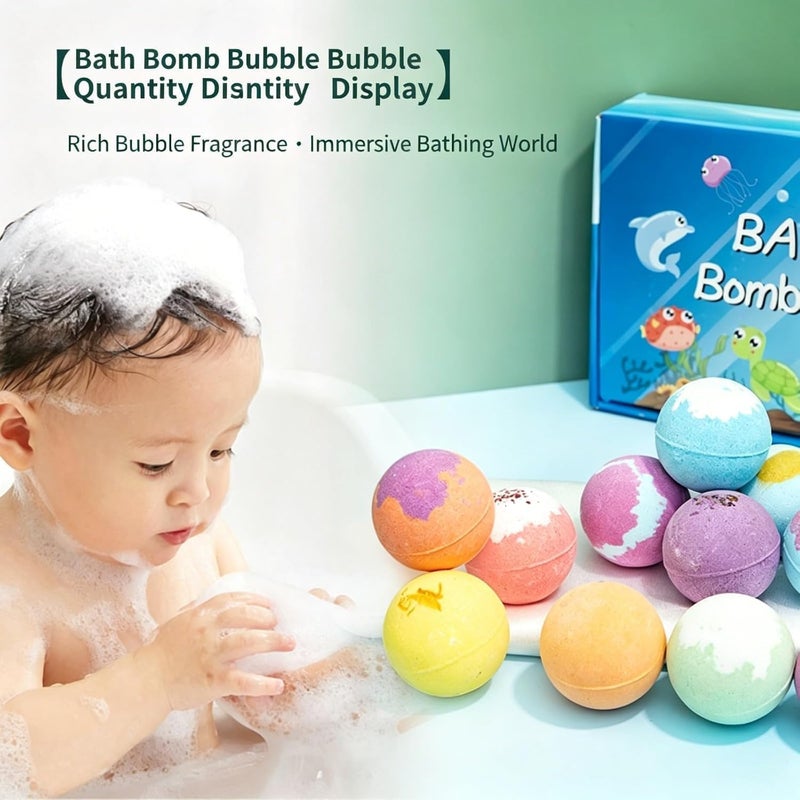Bath Bombs for Kids with Surprise Toy Inside Each Ball, 12 Pcs Colorful Sea Creatures Bath Bombs for Kids, Fun Gift for Girls and Boys - Image 3