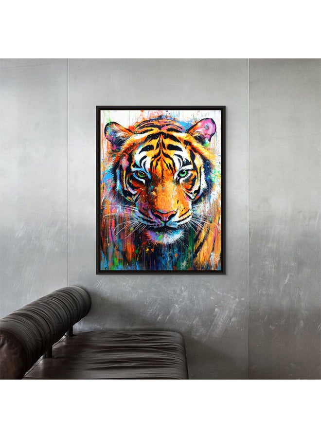 Art Decor Art Decor Framed Canvas Wall Art of Tiger Painting Print Portrait Pop Art Wild Animal Colorful Jungle Wall Décor for Office Home Living Room Bedroom Home Décor Gifting  - Image 3