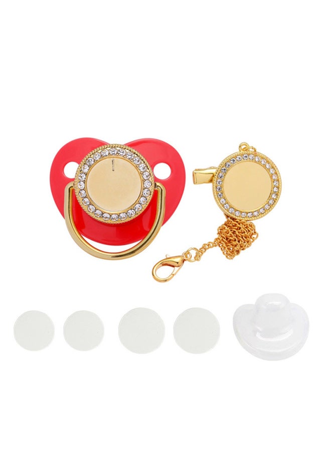 Spot Baby Pacifier With Drill Chain Play Mouth Silicone Sleep Shaped Pacifier Thermal Transfer Blank Pacifier