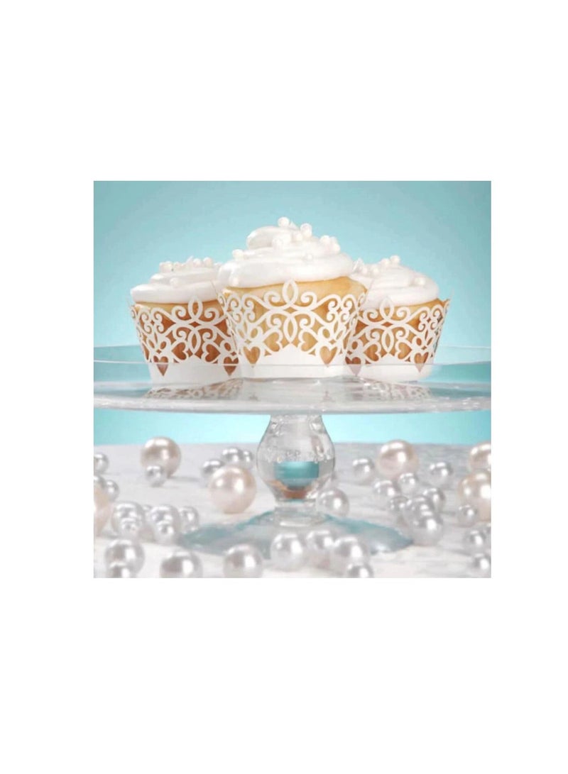 Laser Cut Cupcake Wrap White Pearl Finish - Image 2