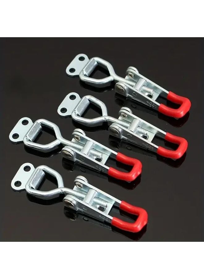 4 قطع من مشابك الإطلاق السريع المتينة، قفل ذراع معدني فضي للأمتاض، صناديق الأدوات، والمعدات الخارجية - Image 3