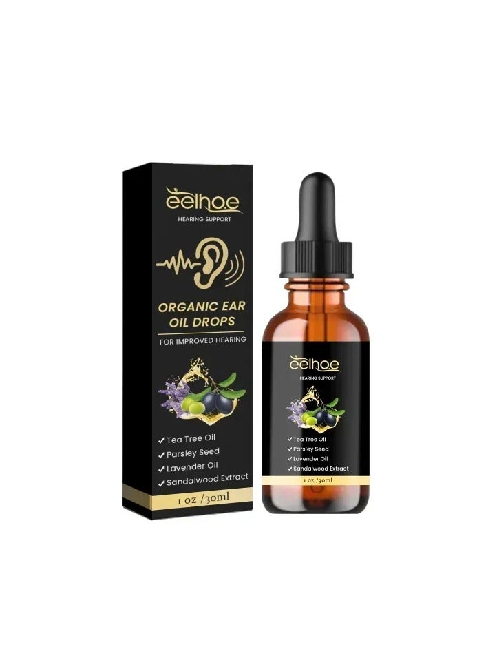 EELHOE قطرات الأذن، زيت عضوي عشبي للأذن لتخفيف ألم الطنين، زيت أذن عشبي طبيعي وآمن للحفاظ على التنظيف والتجفيف، للأطفال والحيوانات الأليفة، (30 مل) - Image 1