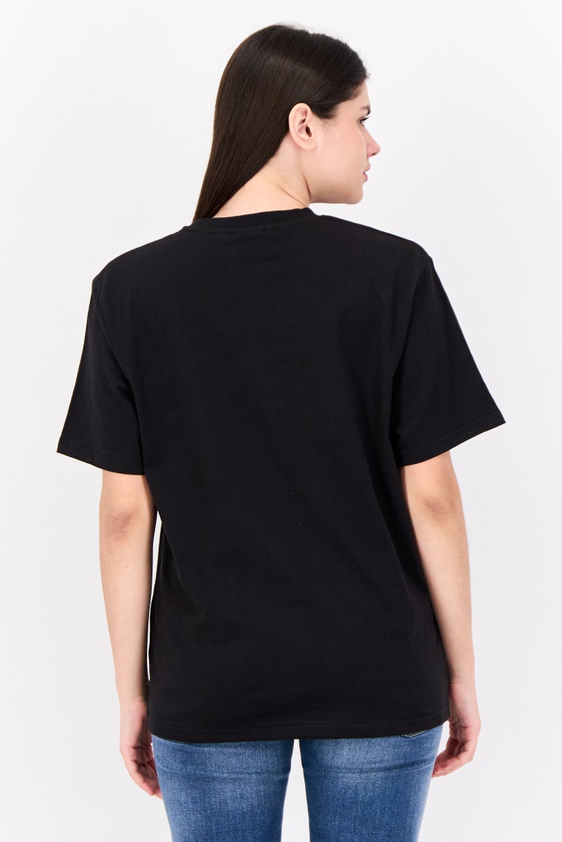 Marilyn Monroe Women Crew Neck Short Sleeve Graphic Print T-Shirt, Black - Image 3