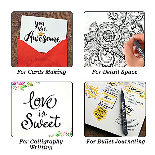 Tebik 16 Pack Calligraphy Pens, Hand Lettering Pens, Brush Markers Black Ink for Beginners Writing, Lettering, Journaling, Art Drawing, Signature, Illustrations and Office School Supplies - Image 5