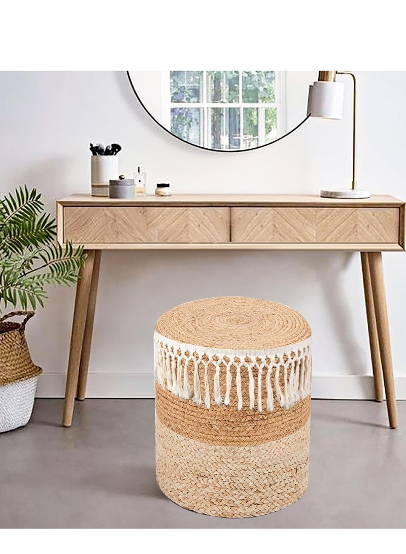 Generic 𝐅𝐅𝐃 Handmade Natural Jute Round Pouf – Eco-Friendly Woven Floor Cushion, Boho Ottoman & Footstool for Living Room, Bedroom, Patio – Rustic & Sustainable Home Decor  - Image 3