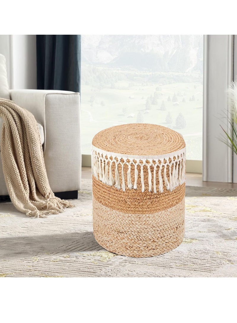 Generic 𝐅𝐅𝐃 Handmade Natural Jute Round Pouf – Eco-Friendly Woven Floor Cushion, Boho Ottoman & Footstool for Living Room, Bedroom, Patio – Rustic & Sustainable Home Decor  - Image 4