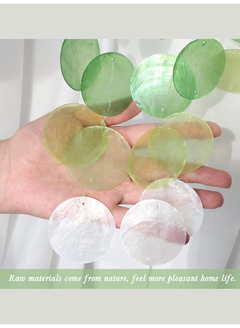 بي إس أجراس رياح كابيز الفريدة | ماسك أحلام قمري صغير جميل للخارج | شلالات يدوية الصنع ذات صوت مهدئ | أجراس رياح معلقة على الشاطئ والساحل والمحيط | لحديقة الفناء الصيفية (أخضر) - Image 4