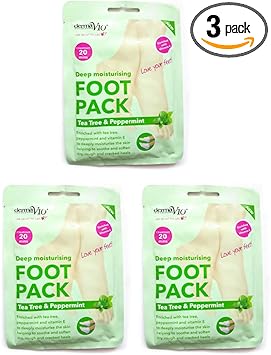 Derma V10 Foot Pack Pack of 3 Tea Tree Peppermint