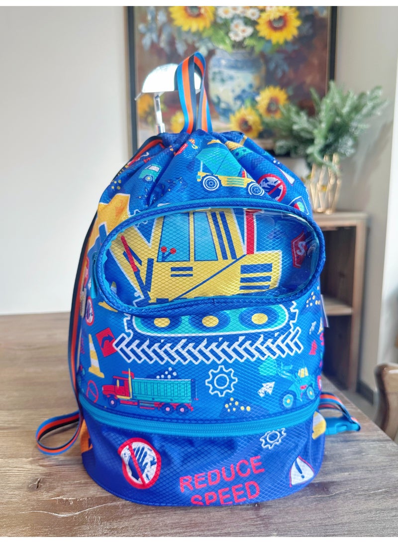 Five dream house Kids Swim Bag Double Waterproof Swimming Backpack for Kids Boys Swim Bag with Wet Dry Separation and Independent Shoe Compartment 25.5×13×41cm - Image 4