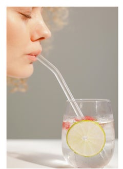 The Kind Market Reusable Glass Straw Set, Clear