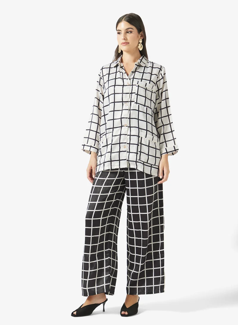 Fyor Check Print Round Collar Co-Ord Set