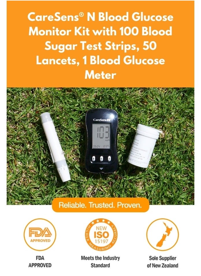 CareSens Blood Glucose Monitoring System With 100 Lancets - 50 Test Strips  - Image 3