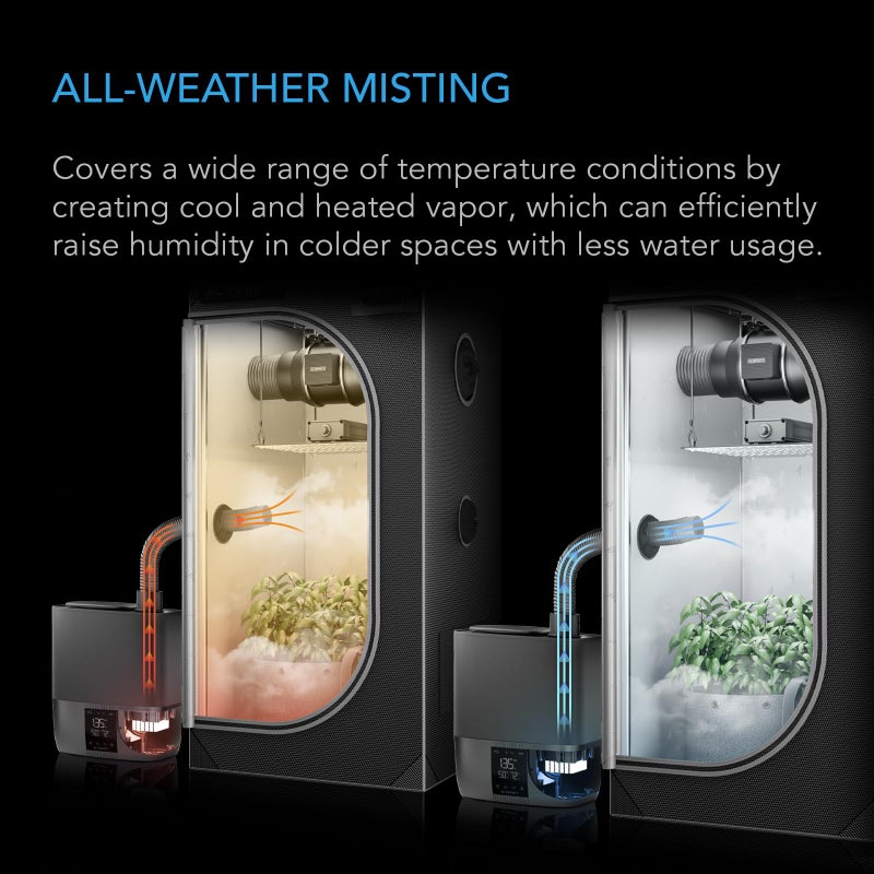 AC Infinity CLOUDFORGE T5, Warm Mist Plant Humidifier 9L with VPD Humidity 10-Level Controls, Hot/Cold Vaporizer for All Climates, Continuous Water Purifying, Extendable Targeted Hose for Grow Tents - Image 3