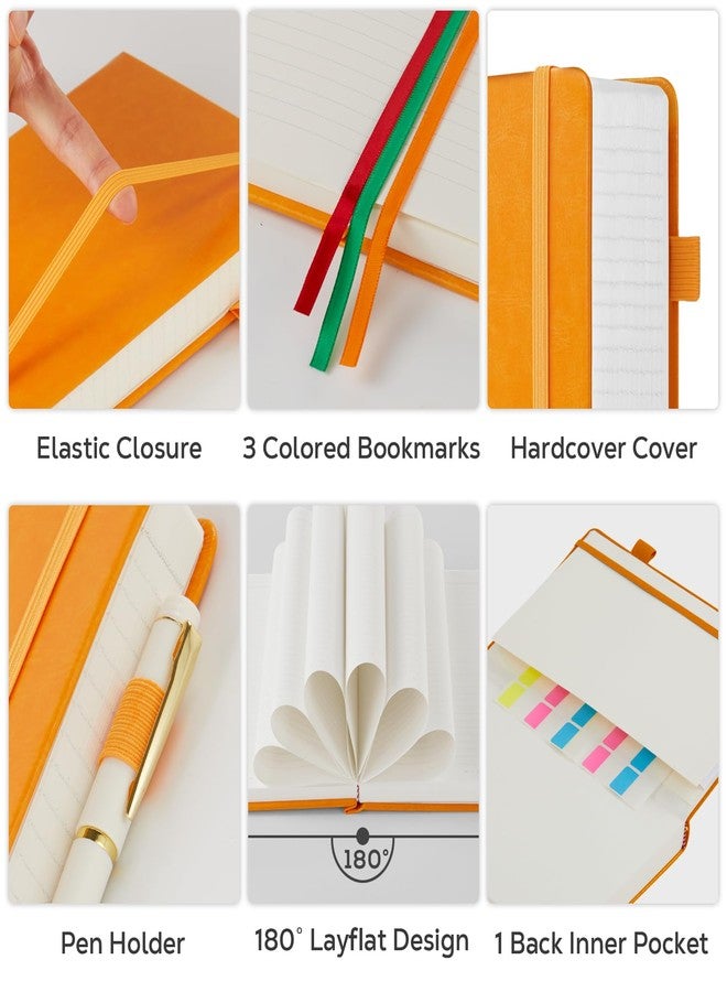FOCUS DAY A4 Hardcover Notebook, Large 8.5 x 11 Notebook Journals for Writing Note Taking Women & Men, 320 Pages Hardcover Work Notebook Journal Notepad Writing Pads, Orange - Image 2