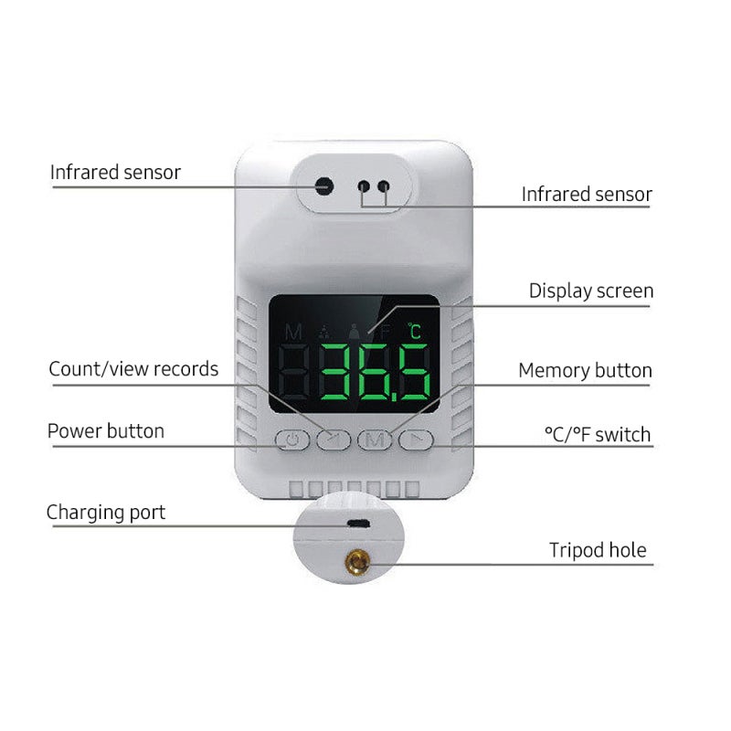 Infrared Thermometer: White Non-contact Thermometer - Fast Measurement ±0.2℃ High Precision With ℃/℉ Switch for School Station Supermarket Clinic Family Use - Image 2