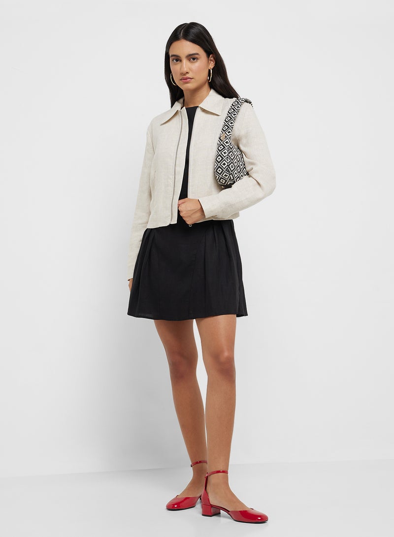 MANGO 100% Linen Jacket With Zip  - Image 4
