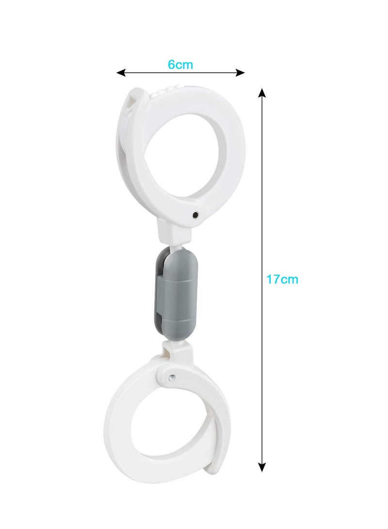 KASTWAVE 2 Pcs Stroller Hooks Baby Bag Clips Adjustable Pram Clips for Shopping Bag Changing Bag and Handbags Pushchair Accessories Universal Fits Any Stroller - Image 3