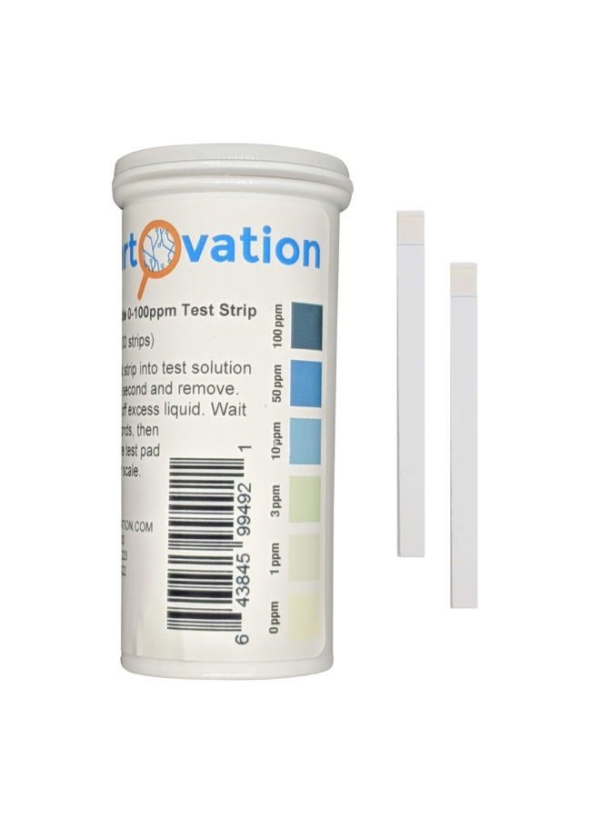 Bartovation Hydrogen Peroxide H2O2 Test Strips, Low Level, 0-100 Ppm [Vial Of 100 Strips] - Image 1