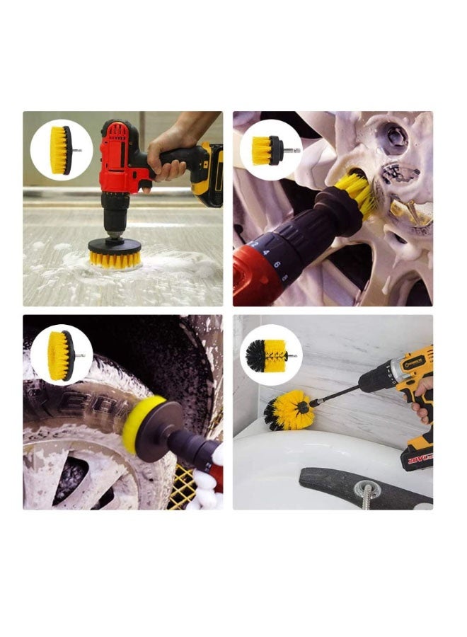 Drillstuff Drill Brush Attachment Power Scrubber Brush Set - 4in 4 Piece Soft, Medium and Stiff Power Scrubbing Brushes Drill Attachment – Spin Brushes for Cleaning Showers, Tubs, Bathroom, Tile, Grout, Carpet - Image 5