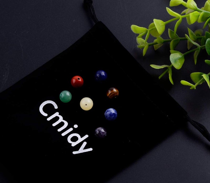 Cmidy 7 Chakra Natural Stone Beads Mixed 100pcs 8mm Round Genuine Real Stone Beading Loose Gemstone Amethyse Color DIY Smooth Beads for Bracelet Necklace Earrings Jewelry Making - Image 4